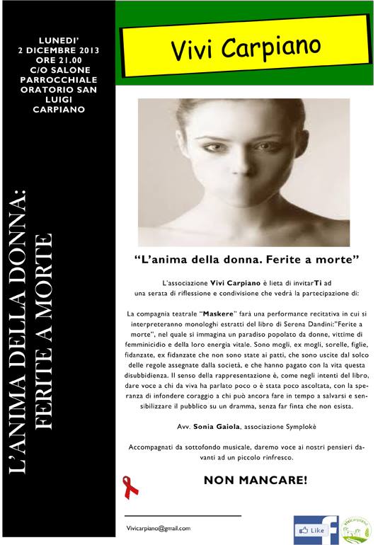 maskere Se le vittime potessero parlare - Locandina 2 12 13 Carpiano