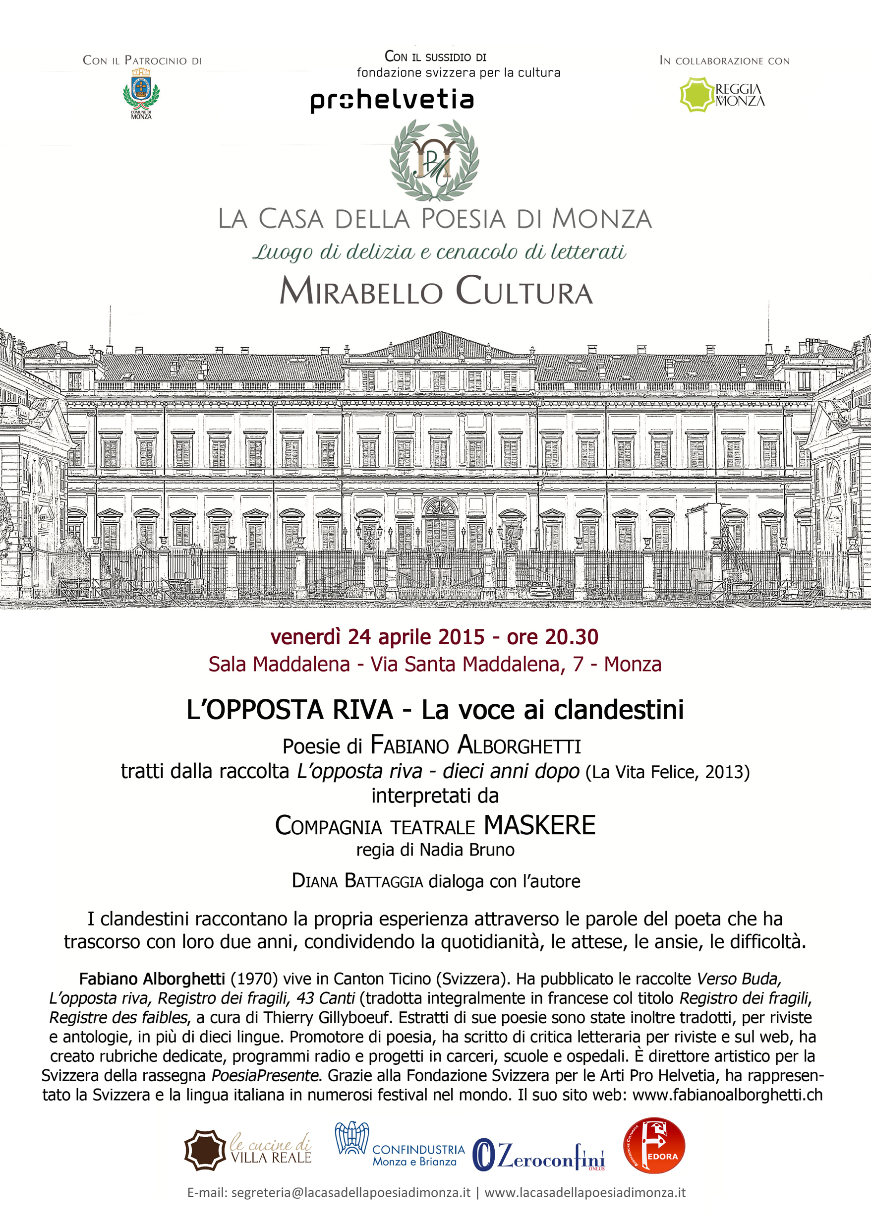 L'opposta riva 24 4 15 Monza locandina