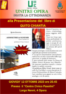 Asimmetrie & sghembi di Quito Chiantia - libro poesie @ Opera - Centro Civico Pasolini